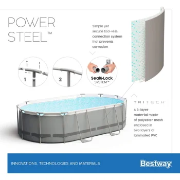 Bestway ovalni bazen sa čeličnom konstrukcijom Power Steel Frame 424x250x100cm-4